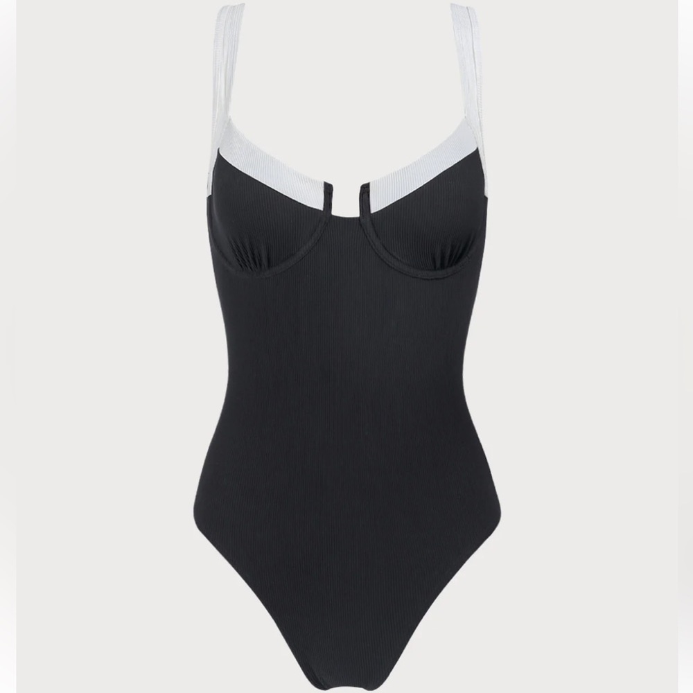 Berlook Contrast Trim Knotted One-Piece Swimsuit - Picture 6 of 9